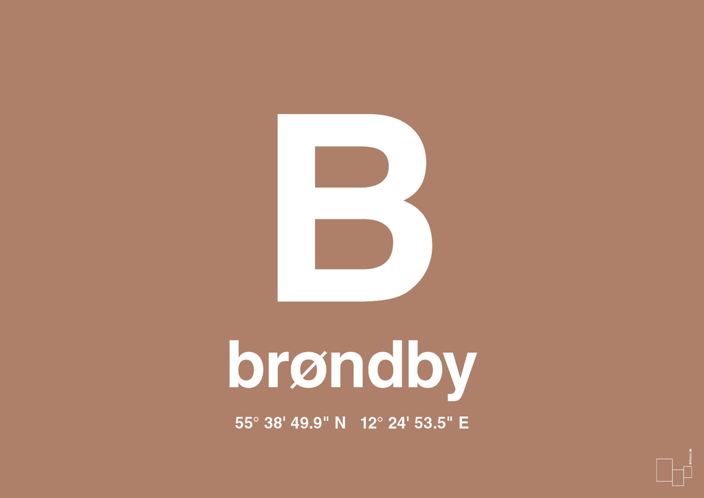 plakat: byplakat brøndby med koordinater - cider spice-Byer-A1two3