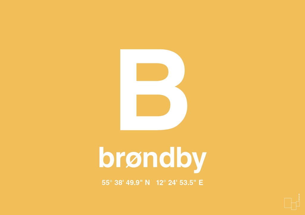 plakat: byplakat brøndby med koordinater - honeycomb-Byer-A1two3