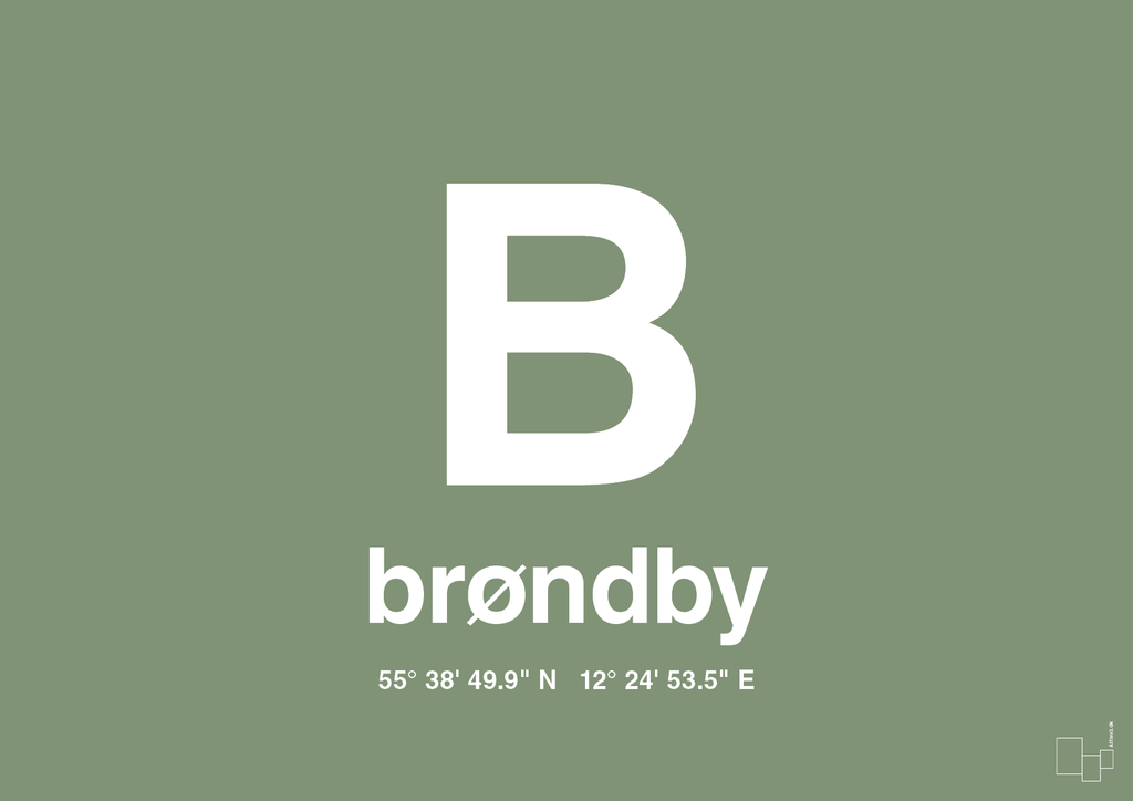 plakat: byplakat brøndby med koordinater - jade-Byer-A1two3