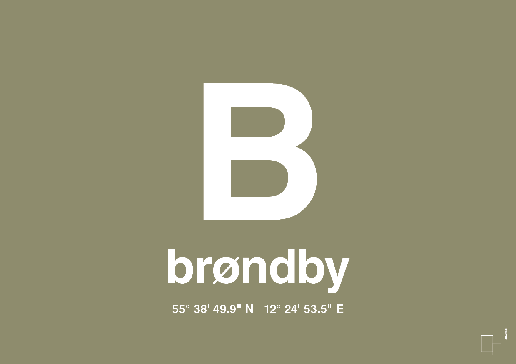 plakat: byplakat brøndby med koordinater - misty forrest-Byer-A1two3