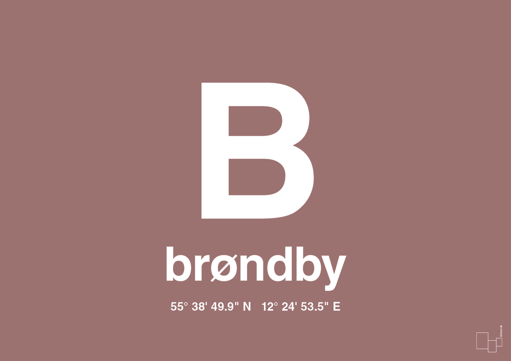 plakat: byplakat brøndby med koordinater - plum-Byer-A1two3