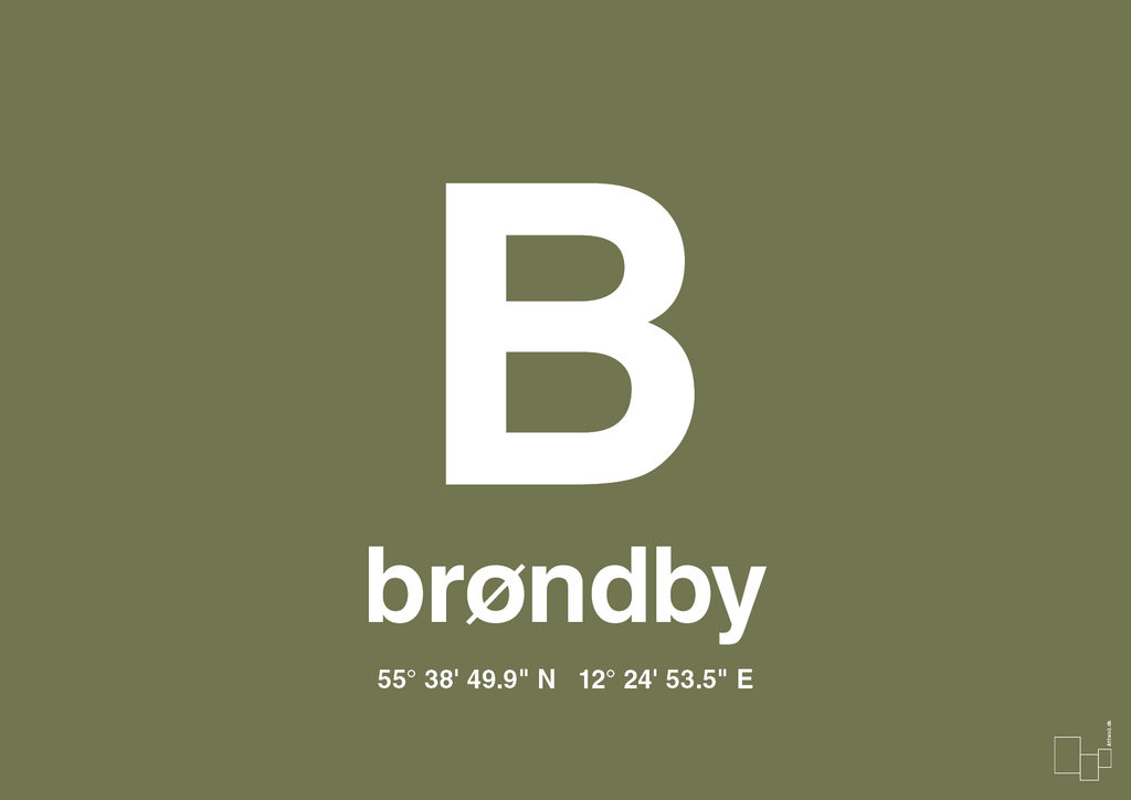 plakat: byplakat brøndby med koordinater - secret meadow-Byer-A1two3
