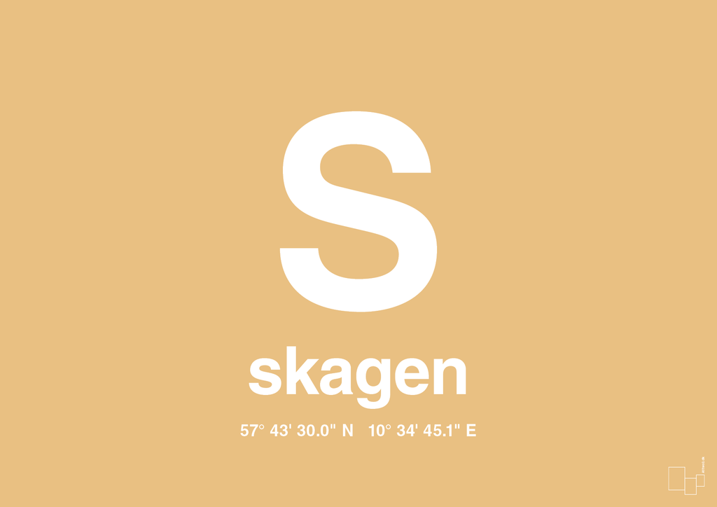 plakat: byplakat skagen med koordinater - charismatic-Byer-A1two3
