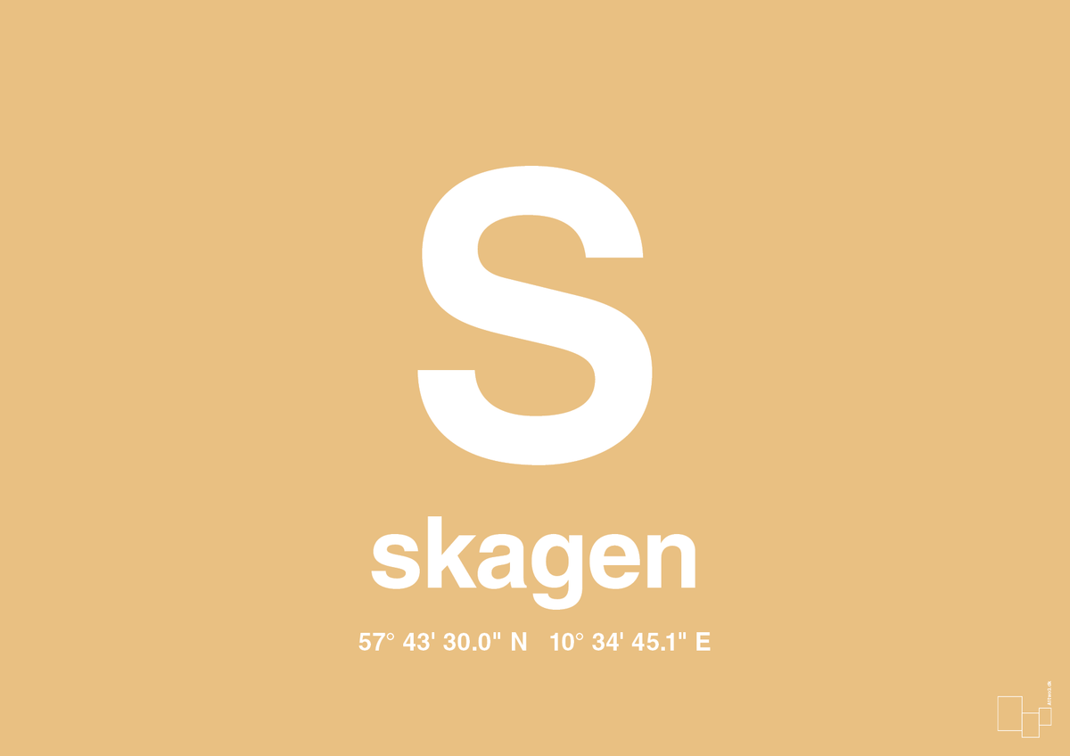 plakat: byplakat skagen med koordinater - charismatic-Byer-A1two3
