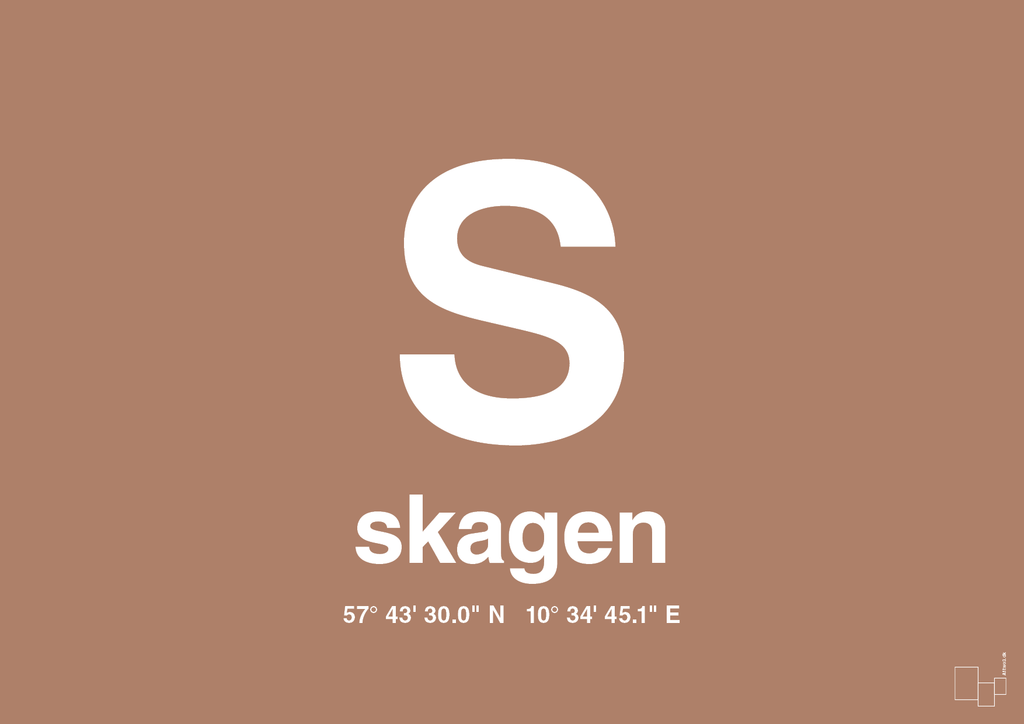 plakat: byplakat skagen med koordinater - cider spice-Byer-A1two3