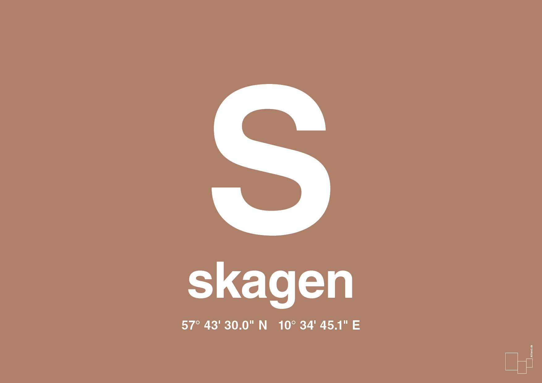 plakat: byplakat skagen med koordinater - cider spice-Byer-A1two3