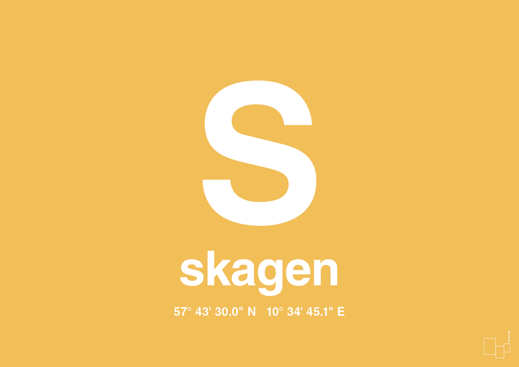 plakat: byplakat skagen med koordinater - honeycomb-Byer-A1two3
