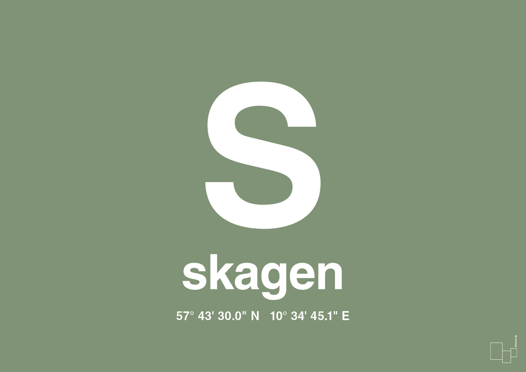 plakat: byplakat skagen med koordinater - jade-Byer-A1two3