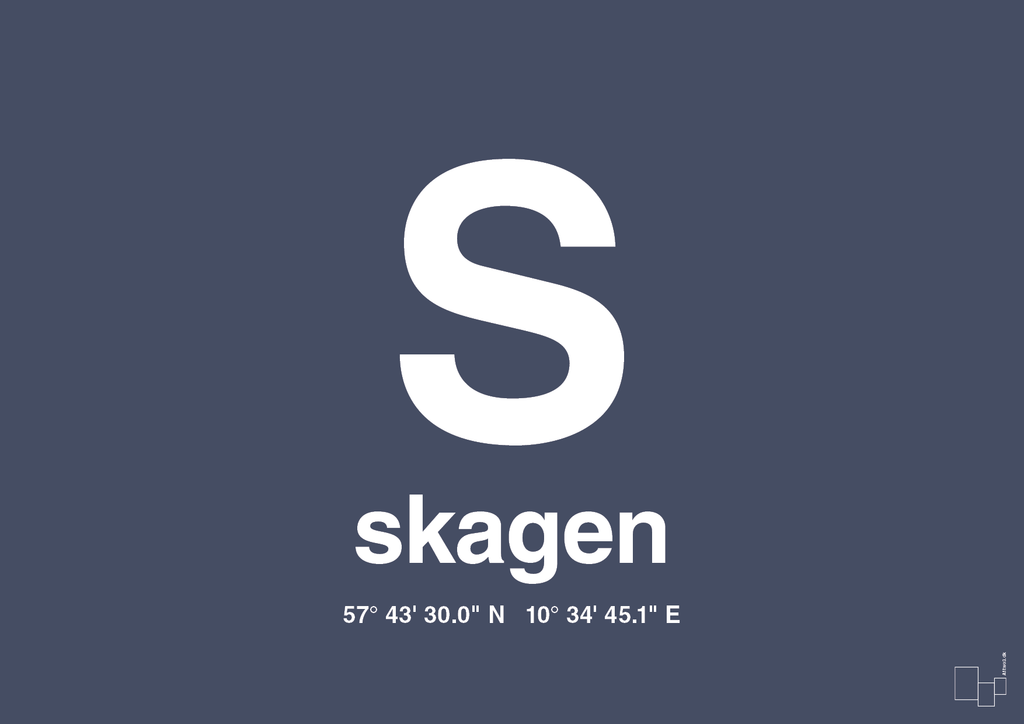 Byplakat skagen med koordinater - petrol-Byer-A1two3