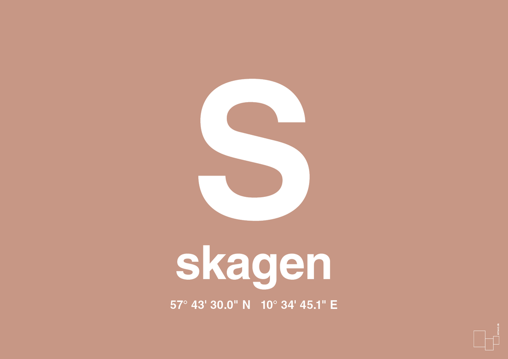 plakat: byplakat skagen med koordinater - powder-Byer-A1two3