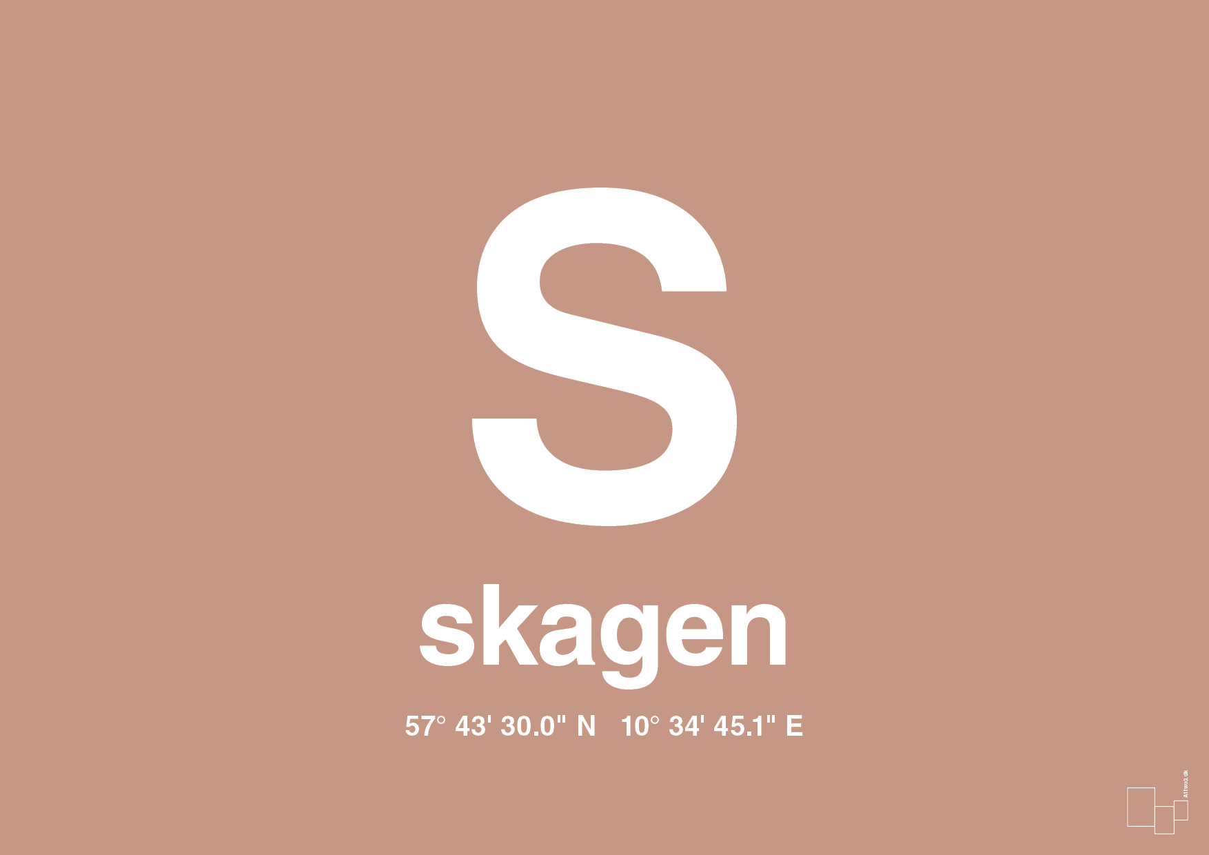 plakat: byplakat skagen med koordinater - powder-Byer-A1two3