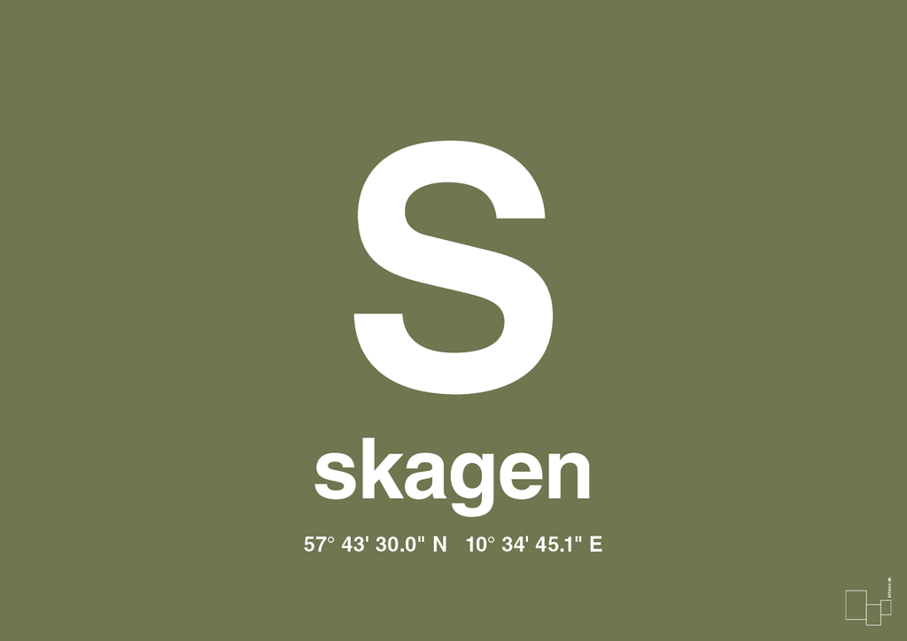 plakat: byplakat skagen med koordinater - secret meadow-Byer-A1two3