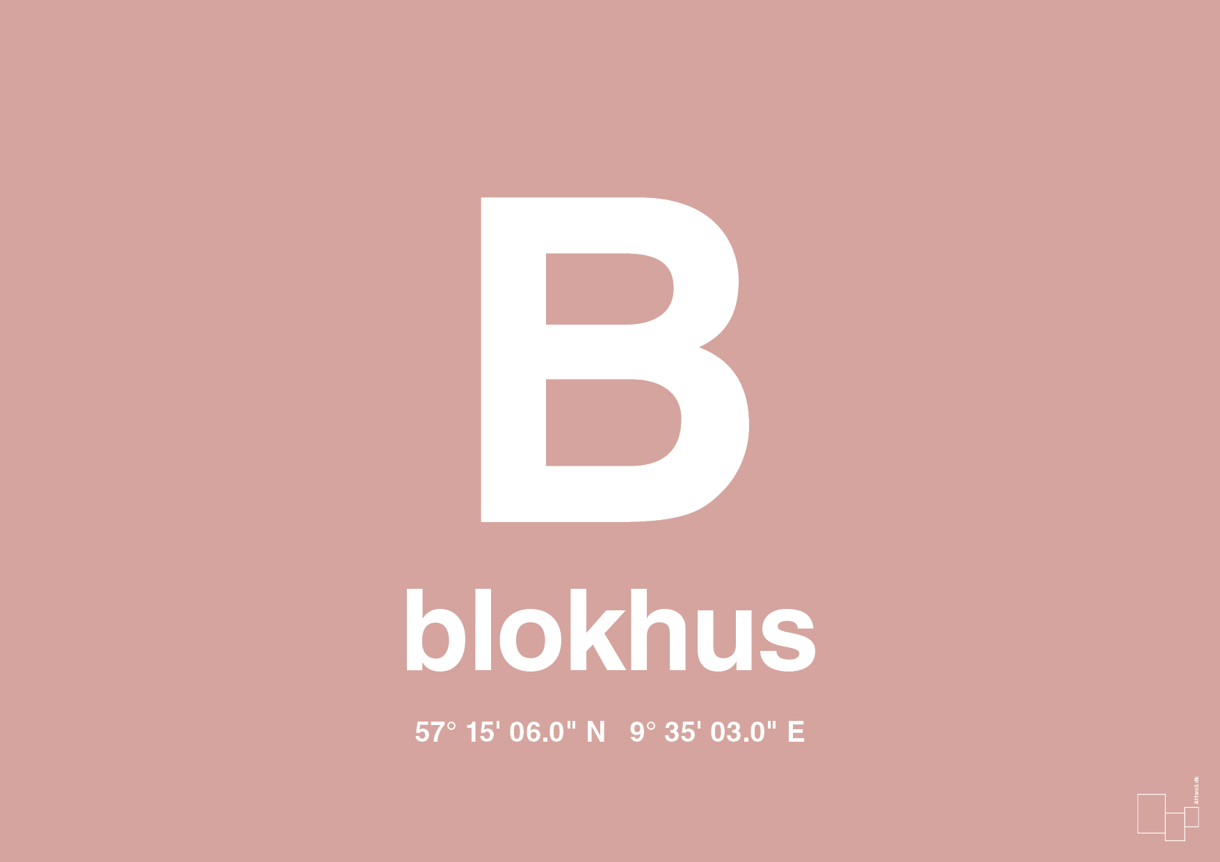 plakat: byplakat blokhus med koordinater - bubble shell-Byer-A1two3