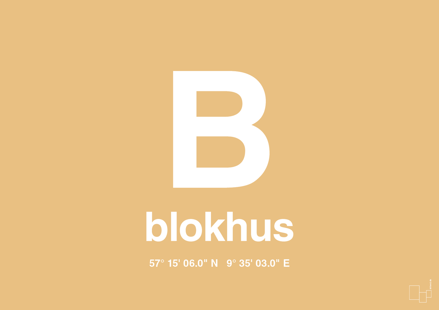 plakat: byplakat blokhus med koordinater - charismatic-Byer-A1two3
