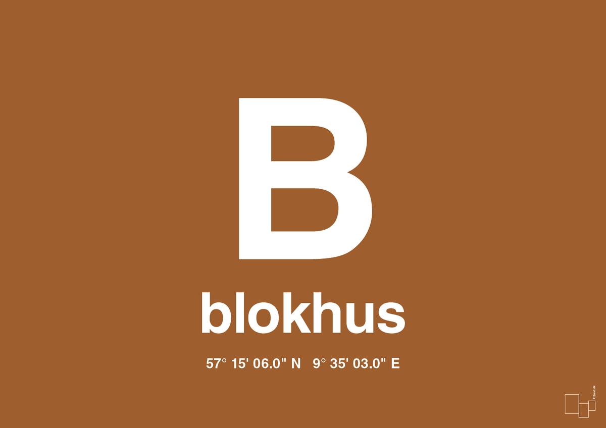 plakat: byplakat blokhus med koordinater - cognac-Byer-A1two3