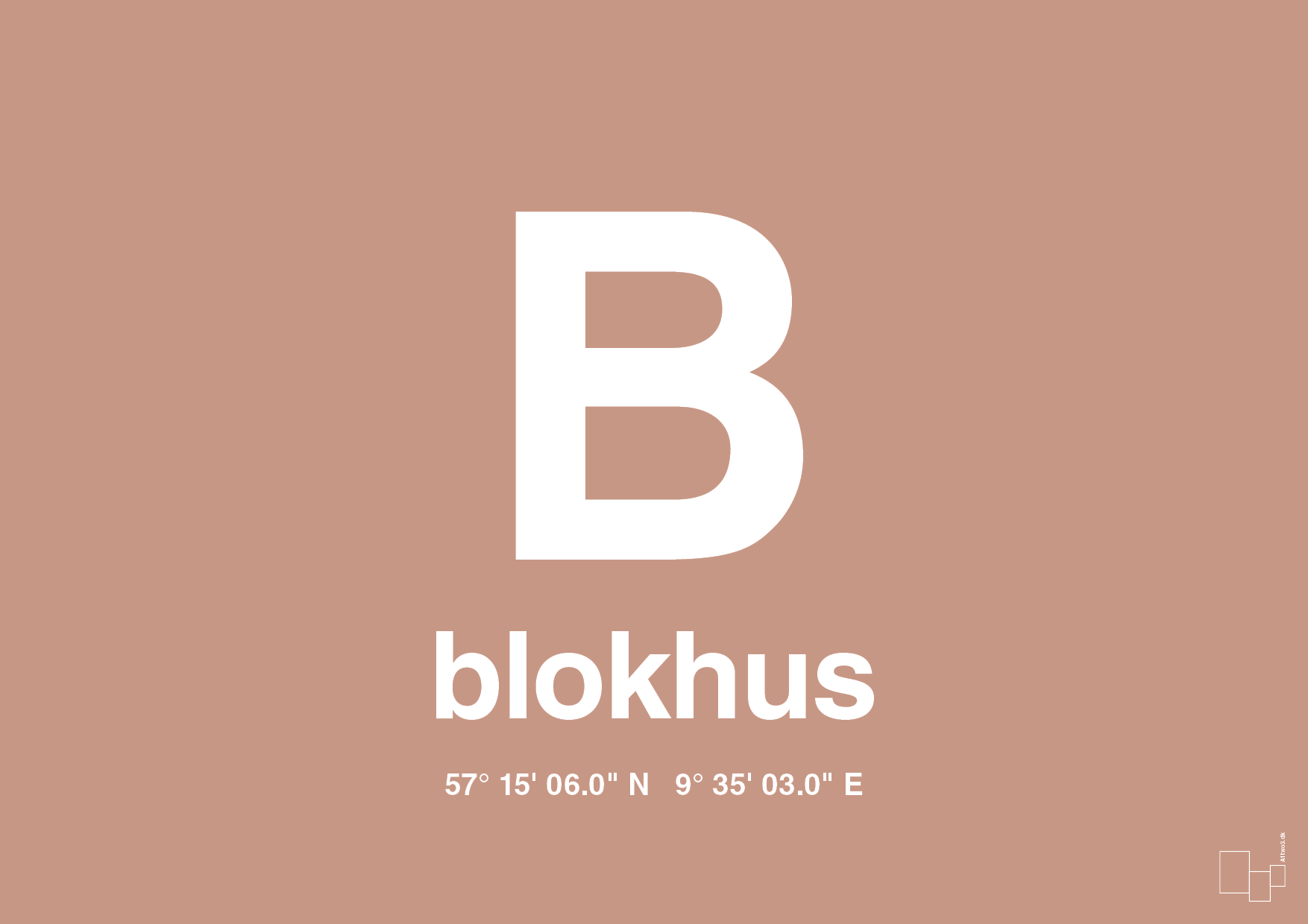 plakat: byplakat blokhus med koordinater - powder-Byer-A1two3