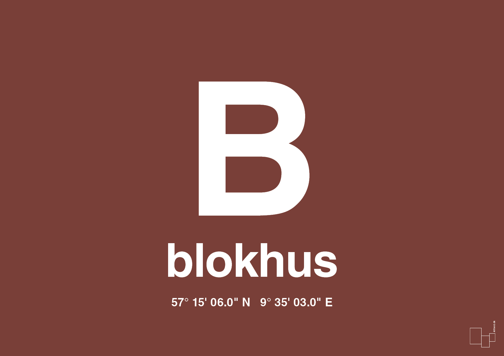 plakat: byplakat blokhus med koordinater - red pepper-Byer-A1two3