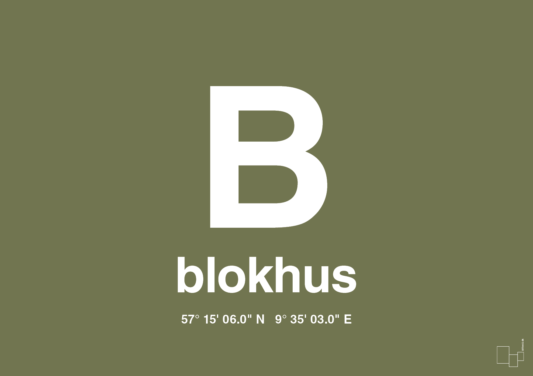 plakat: byplakat blokhus med koordinater - secret meadow-Byer-A1two3