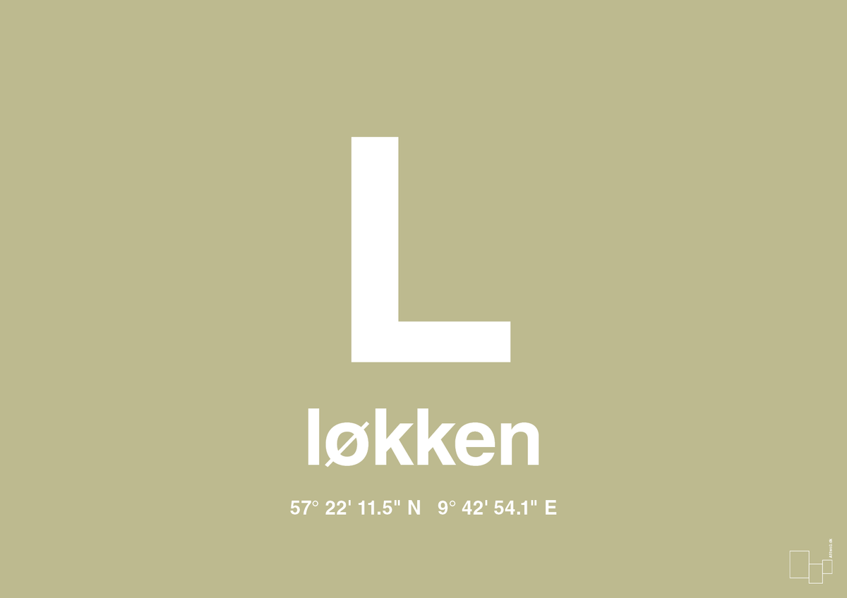 plakat: byplakat løkken med koordinater - back to nature-Byer-A1two3