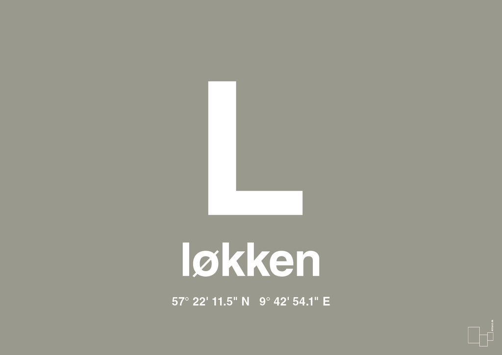 plakat: byplakat løkken med koordinater - battleship gray-Byer-A1two3