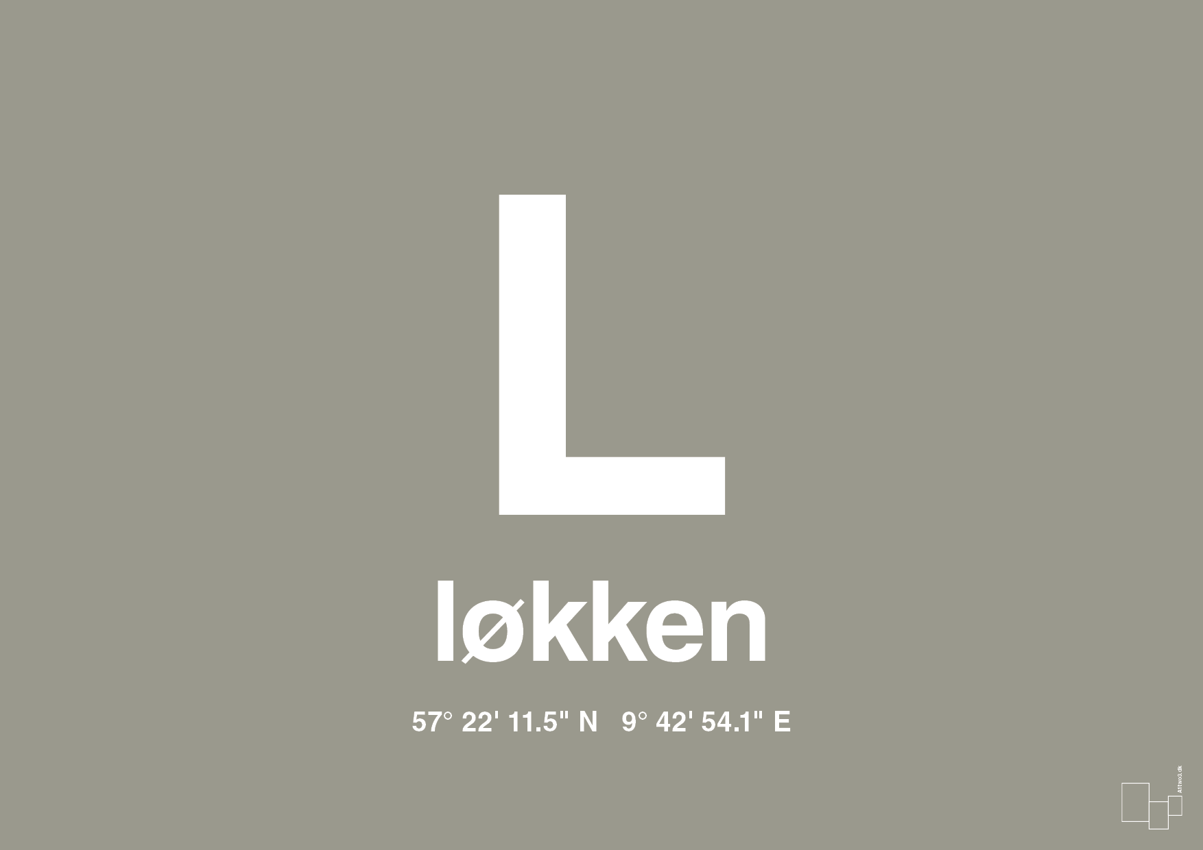 plakat: byplakat løkken med koordinater - battleship gray-Byer-A1two3