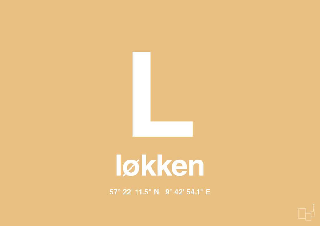 plakat: byplakat løkken med koordinater - charismatic-Byer-A1two3