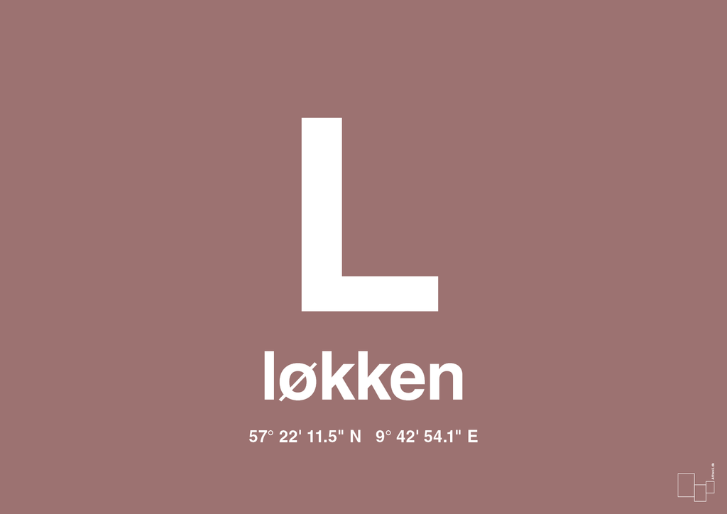 plakat: byplakat løkken med koordinater - plum-Byer-A1two3