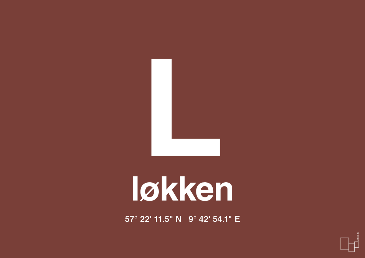 plakat: byplakat løkken med koordinater - red pepper-Byer-A1two3