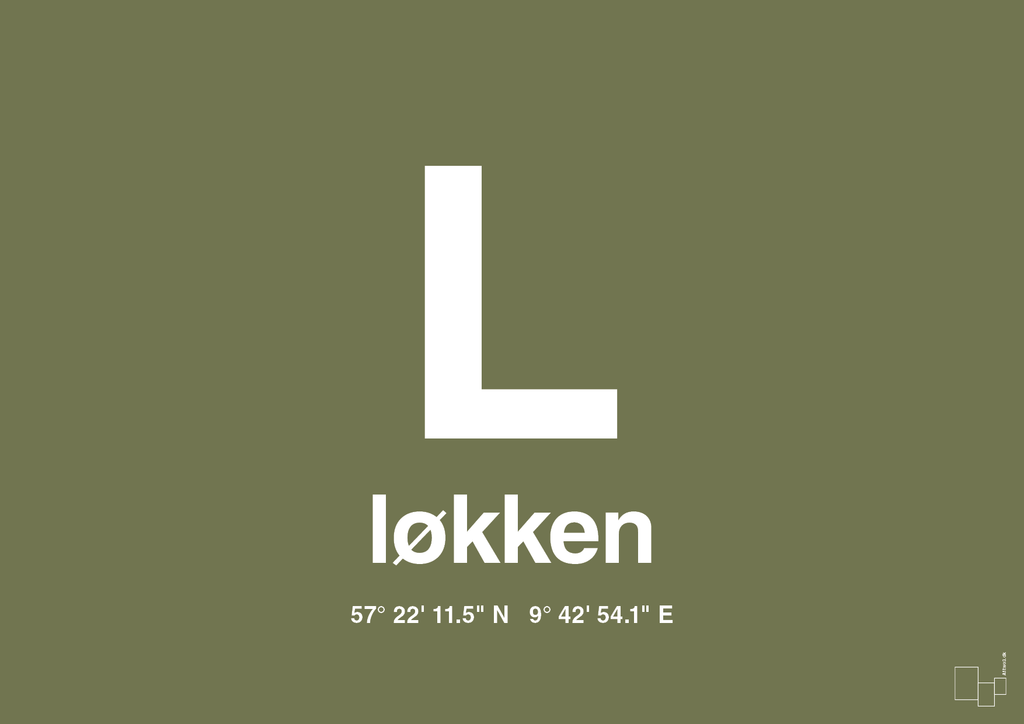 plakat: byplakat løkken med koordinater - secret meadow-Byer-A1two3