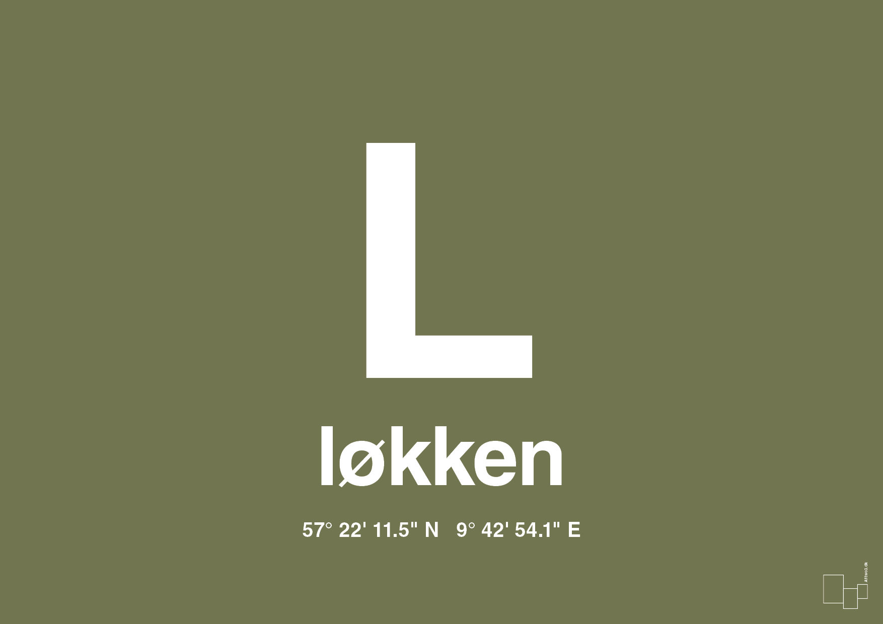 plakat: byplakat løkken med koordinater - secret meadow-Byer-A1two3