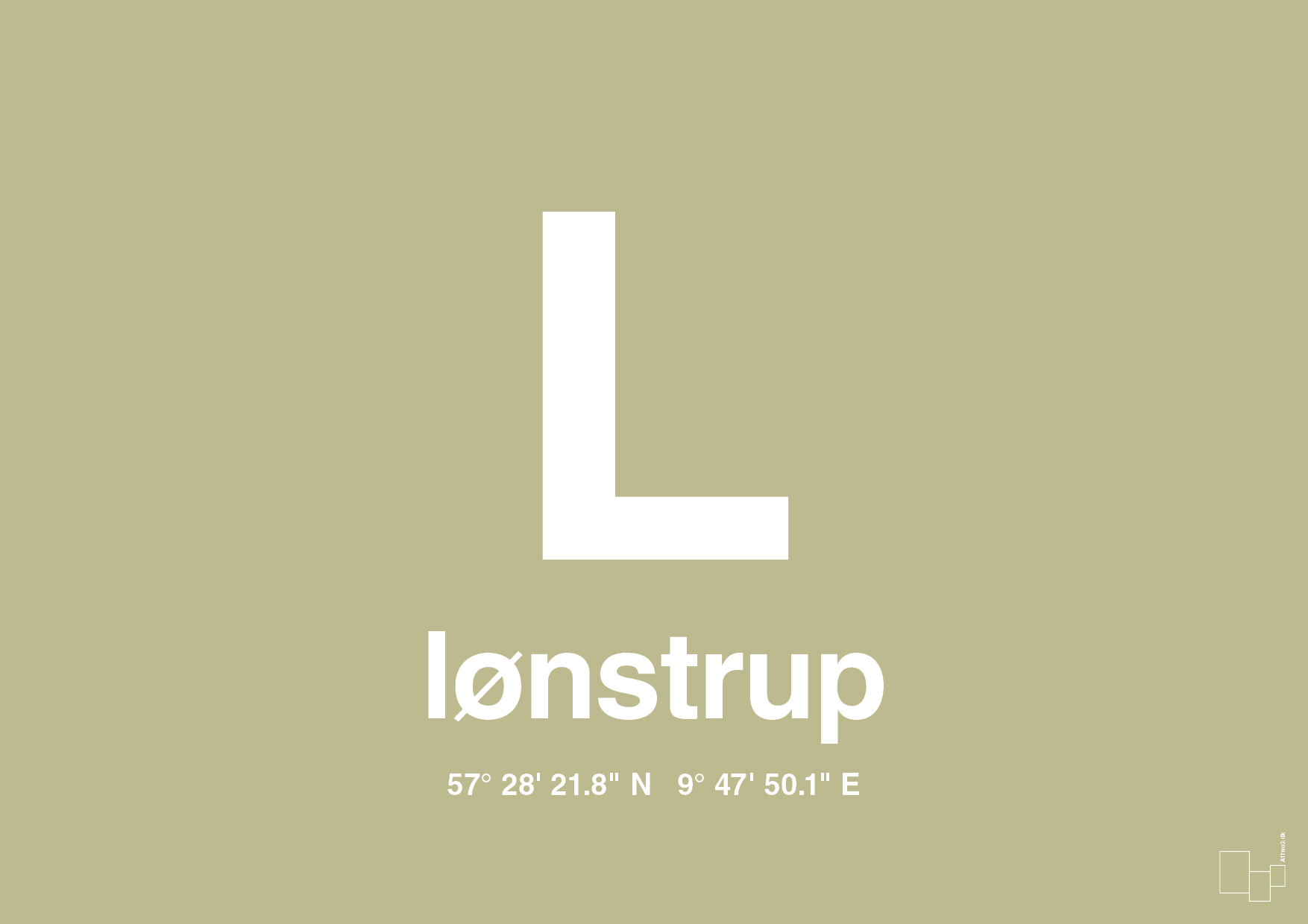plakat: byplakat lønstrup med koordinater - back to nature-Byer-A1two3