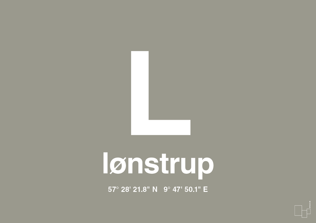plakat: byplakat lønstrup med koordinater - battleship gray-Byer-A1two3