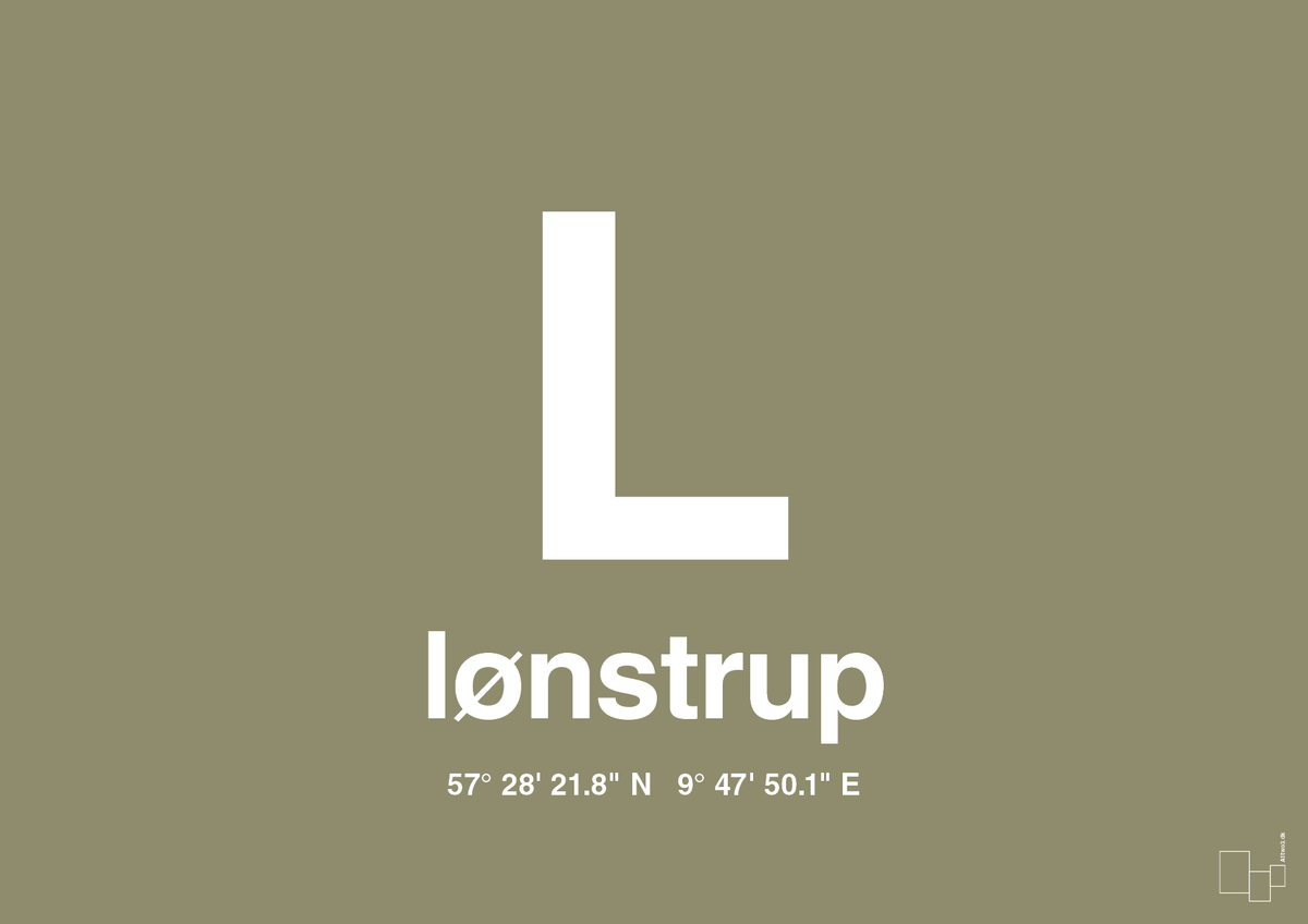 plakat: byplakat lønstrup med koordinater - misty forrest-Byer-A1two3