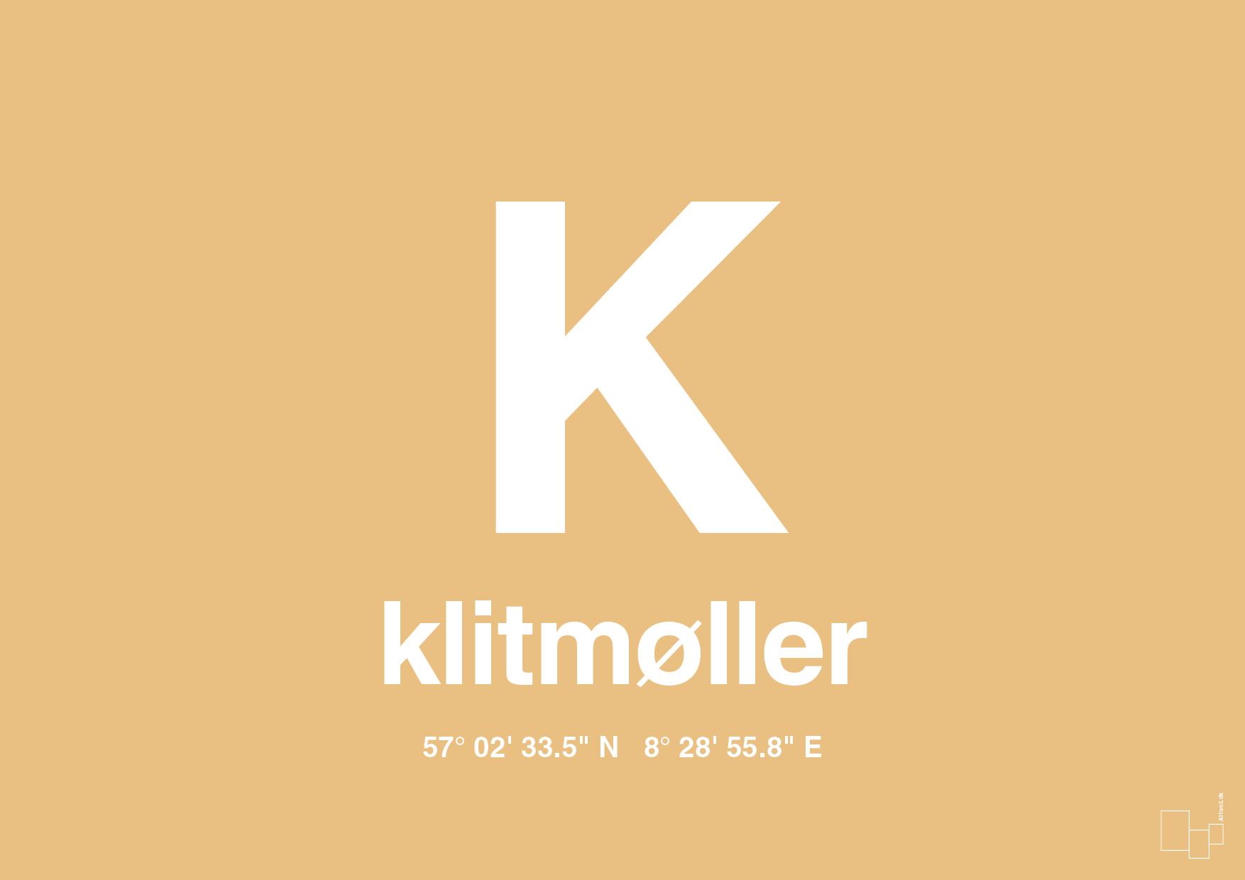 plakat: byplakat klitmøller med koordinater - charismatic-Byer-A1two3