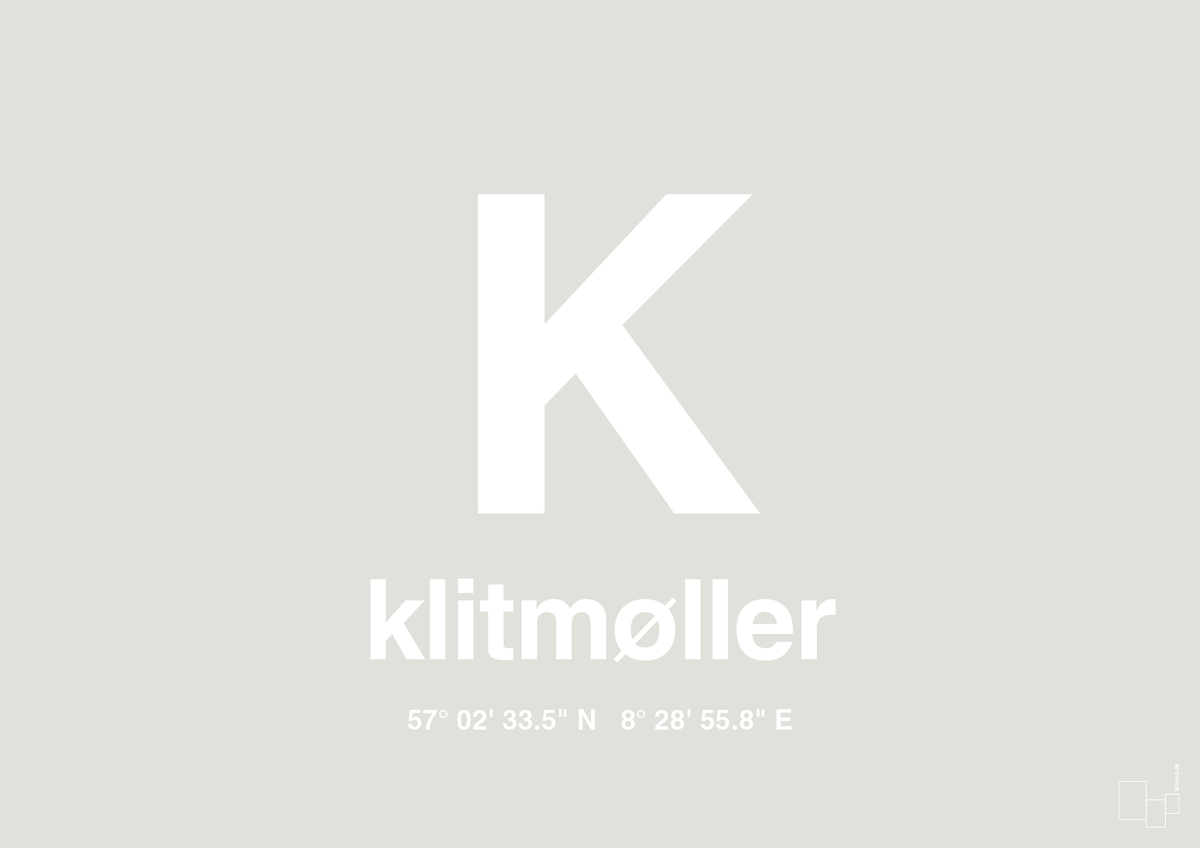 plakat: byplakat klitmøller med koordinater - painters white-Byer-A1two3