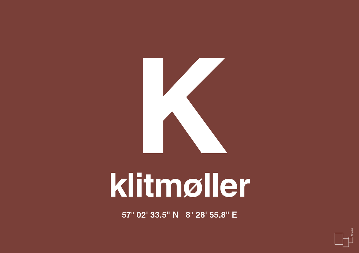 plakat: byplakat klitmøller med koordinater - red pepper-Byer-A1two3