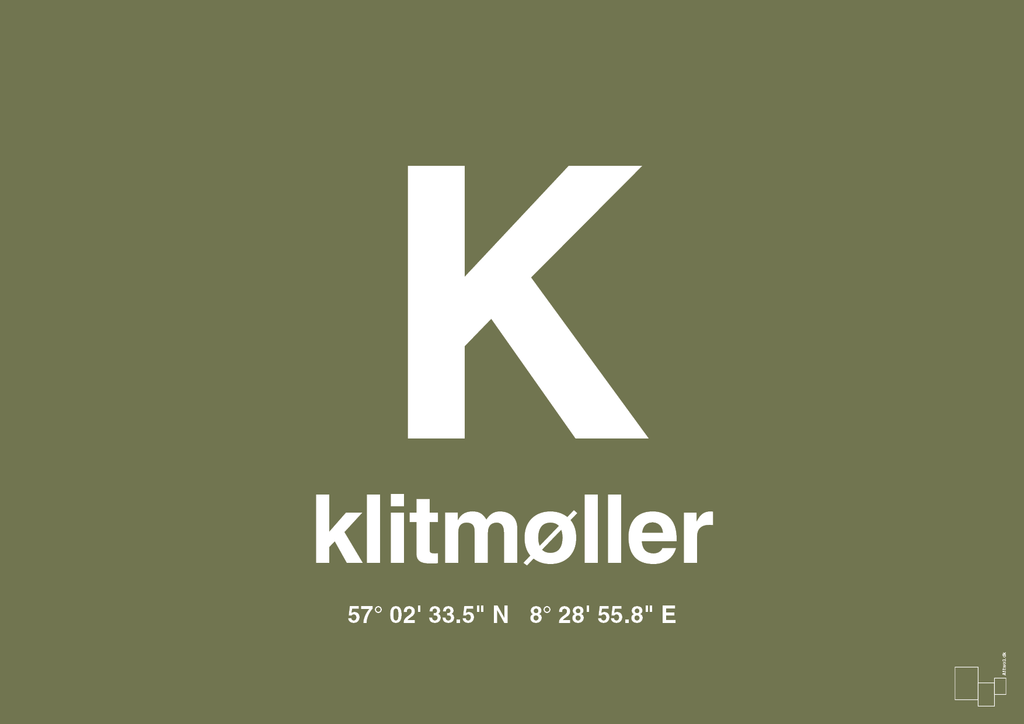 plakat: byplakat klitmøller med koordinater - secret meadow-Byer-A1two3