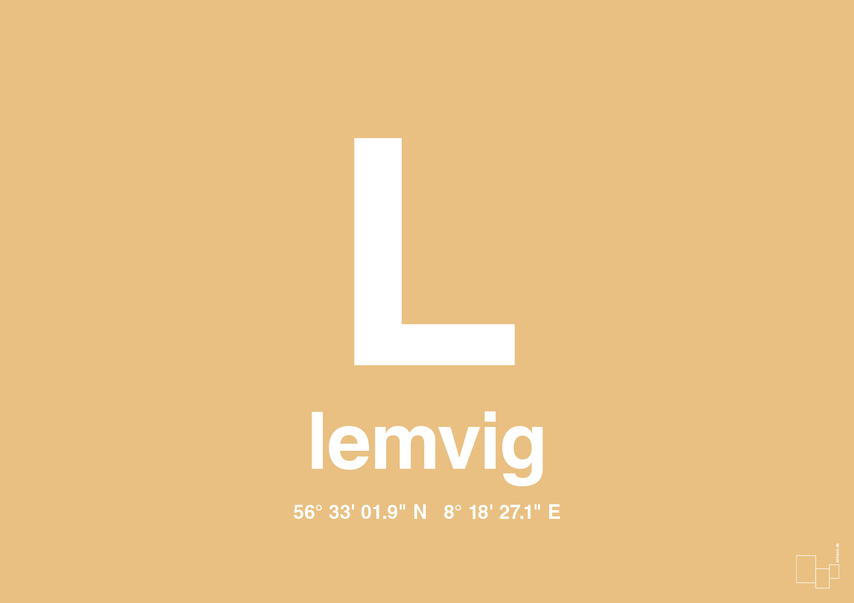 plakat: byplakat lemvig med koordinater - charismatic-Byer-A1two3