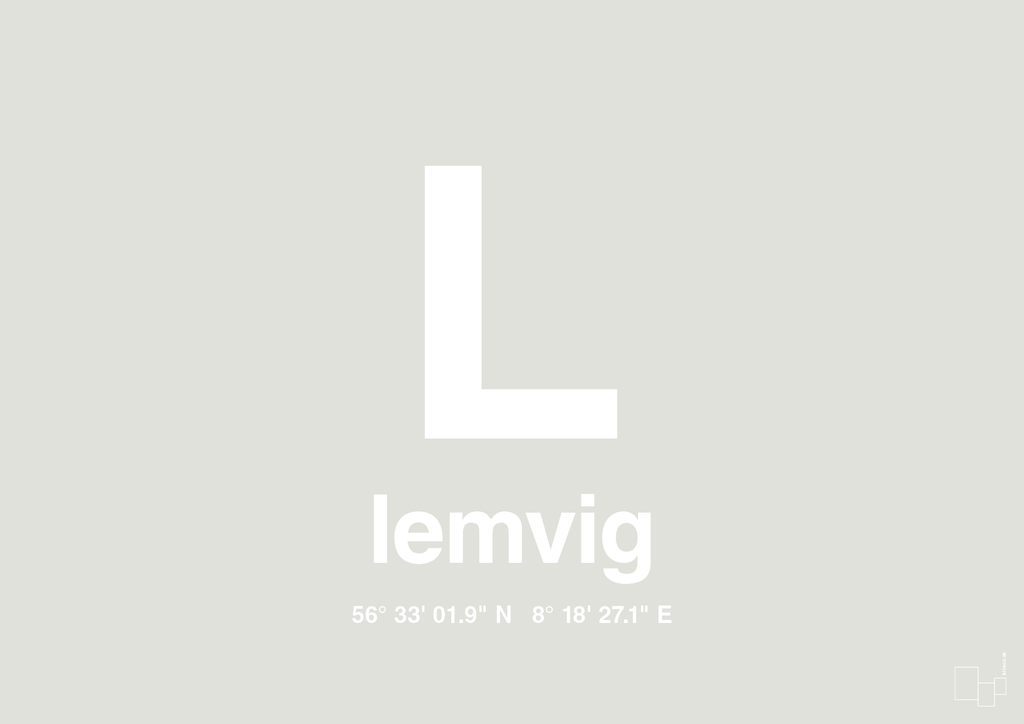 plakat: byplakat lemvig med koordinater - painters white-Byer-A1two3
