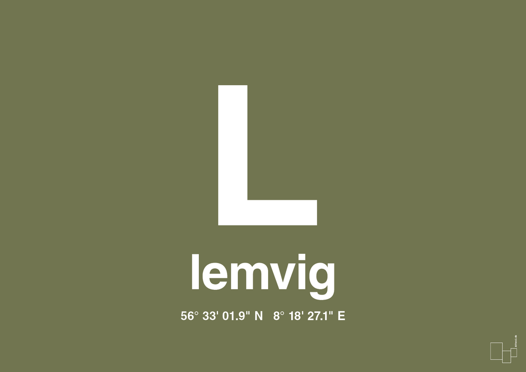 plakat: byplakat lemvig med koordinater - secret meadow-Byer-A1two3