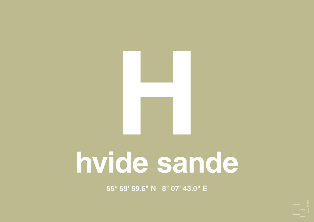 plakat: byplakat hvide sande med koordinater - back to nature-Byer-A1two3