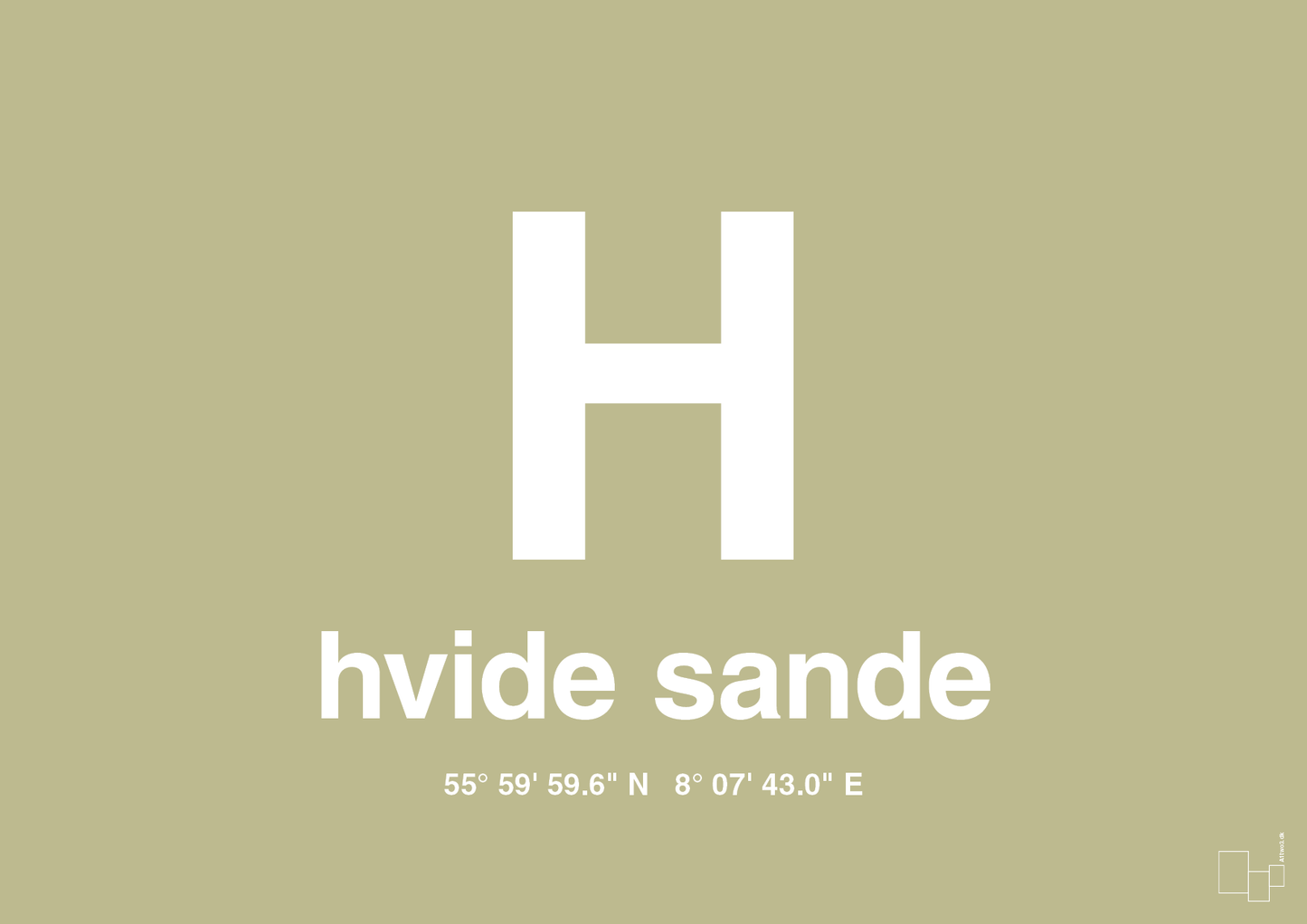 plakat: byplakat hvide sande med koordinater - back to nature-Byer-A1two3