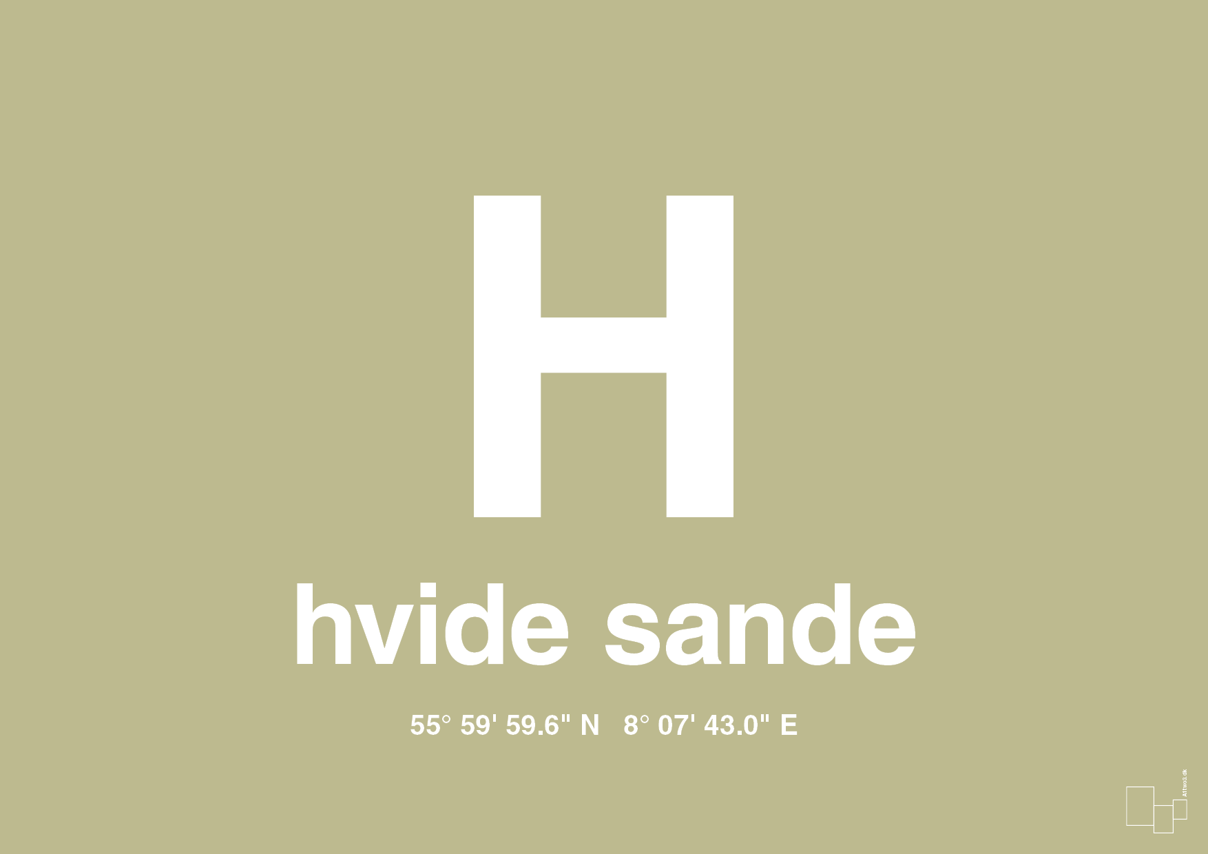 plakat: byplakat hvide sande med koordinater - back to nature-Byer-A1two3