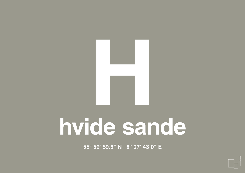 plakat: byplakat hvide sande med koordinater - battleship gray-Byer-A1two3