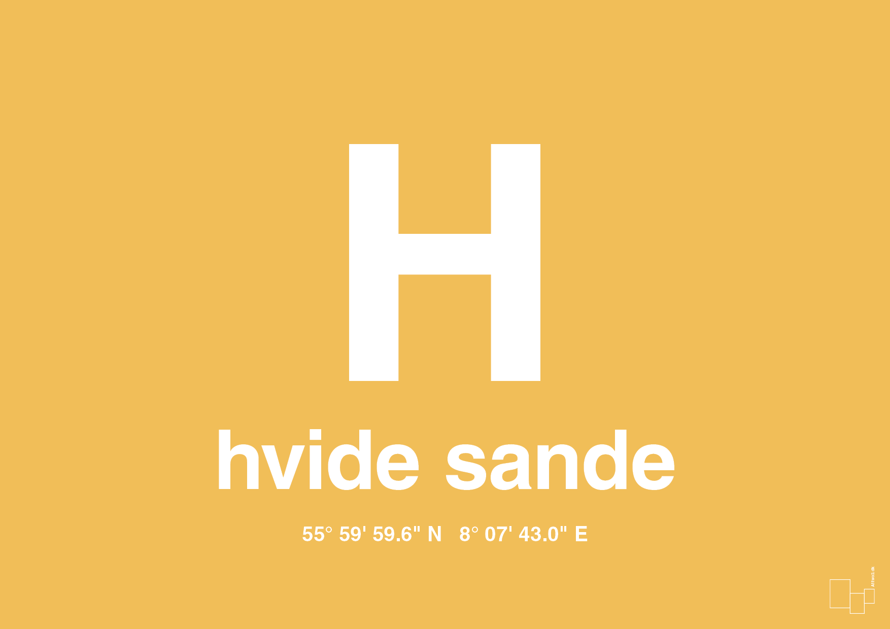 plakat: byplakat hvide sande med koordinater - honeycomb-Byer-A1two3