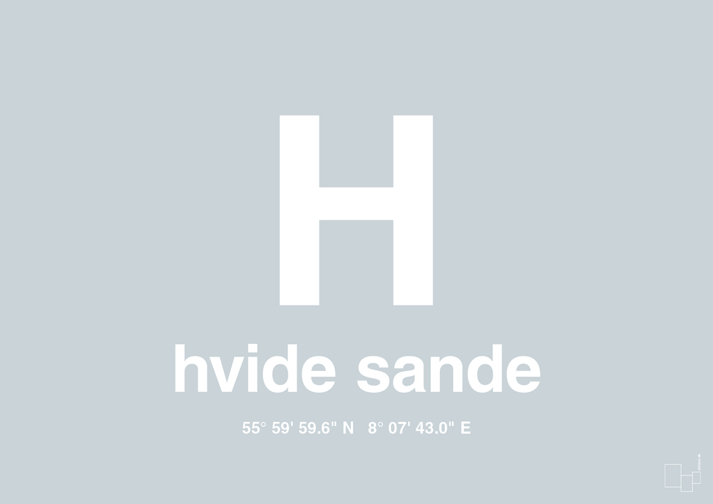 plakat: byplakat hvide sande med koordinater - light drizzle-Byer-A1two3