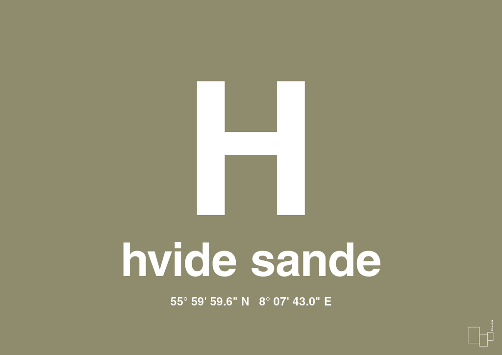 plakat: byplakat hvide sande med koordinater - misty forrest-Byer-A1two3