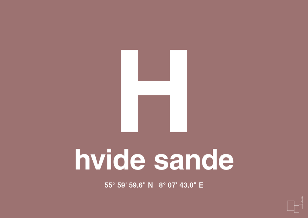 plakat: byplakat hvide sande med koordinater - plum-Byer-A1two3