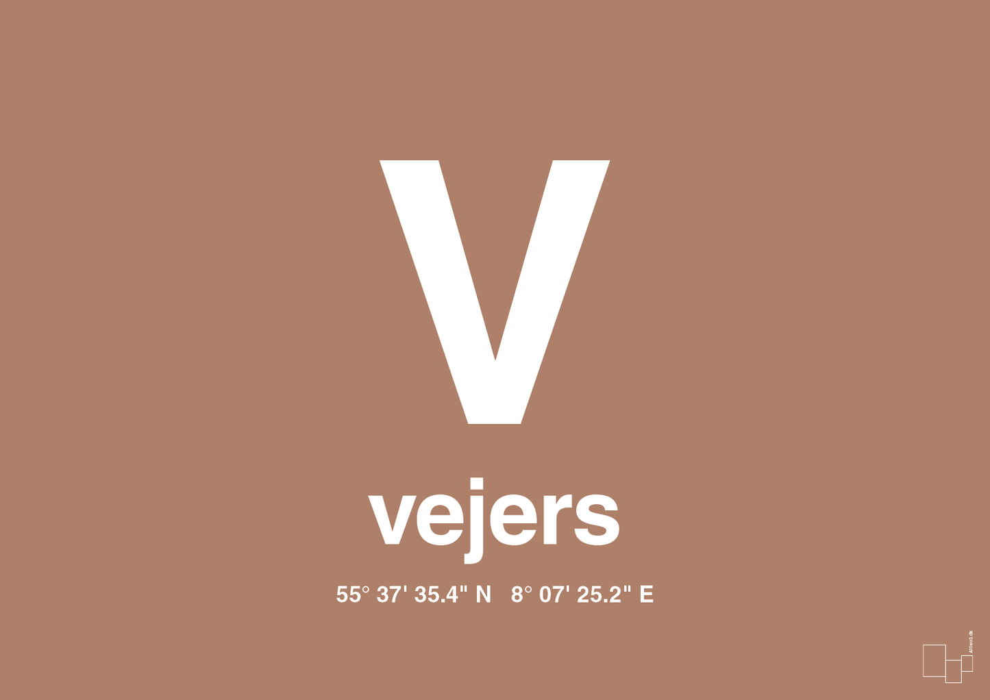 plakat: byplakat vejers med koordinater - cider spice-Byer-A1two3