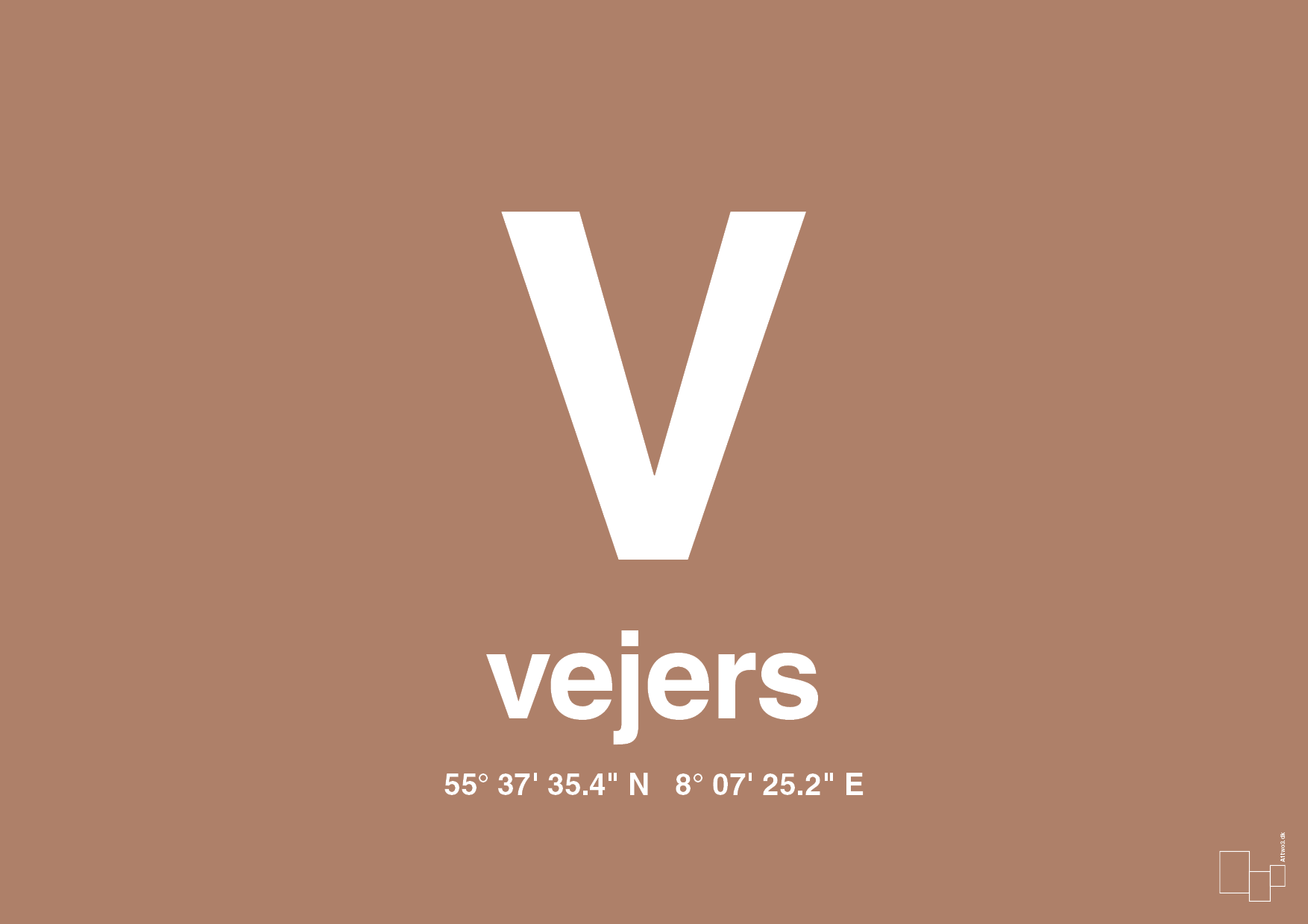 plakat: byplakat vejers med koordinater - cider spice-Byer-A1two3